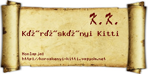 Köröskényi Kitti névjegykártya