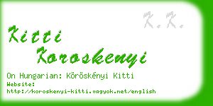 kitti koroskenyi business card