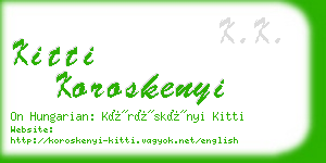 kitti koroskenyi business card